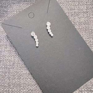 Swarovski white crystal, silver, ear climber earrings